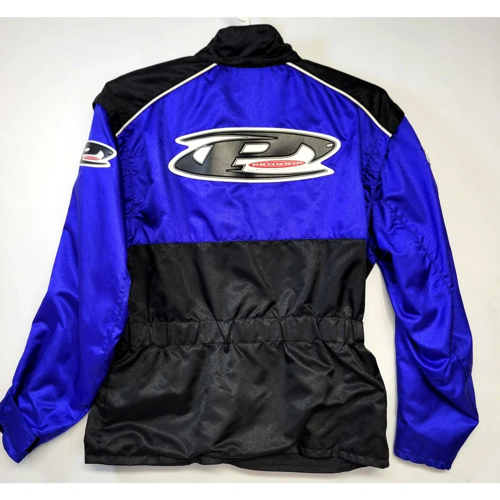 Progrip Jacket Mens Large Blue Black Motorcycle Racing Made Italy Nylon‎
